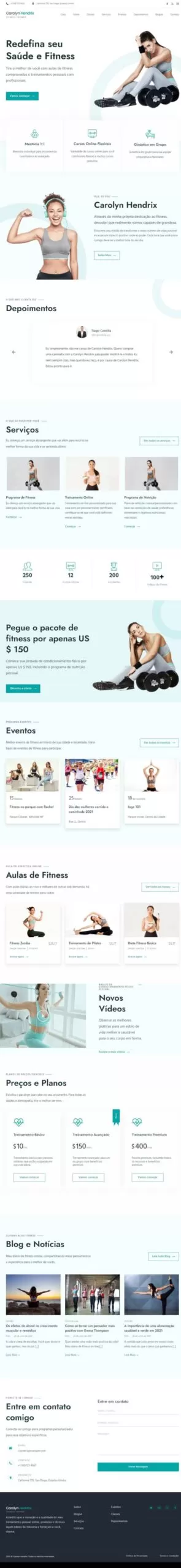 criaçao de sites para personal trainer e fitness